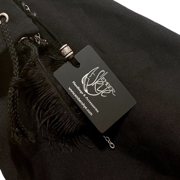 Ember Skye 'Kate' Fringe Suede Leather Satchel with Agate Stones - Picture 7 of 8